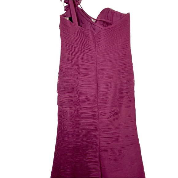 IVONNE D BY MON CHERI RASPBERRY 1 SHOULDER RUCHED TULLE SWEETHEART TRUMPET GOWN - Picture 6 of 15